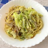 キャベツとにんにくのお茶漬けパスタ